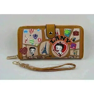 NEW! Betty Boop Women's Lany Vegan Wristlet Wallet